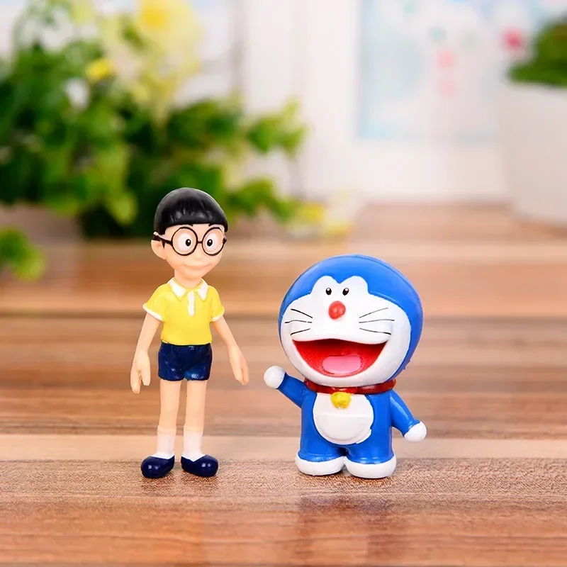 Interior Design House - 5個入り ドラえもん クリエイティブ ホームケーキデコレーション 可愛いドラえもん家族ポートレート PVCアクションフィギュア