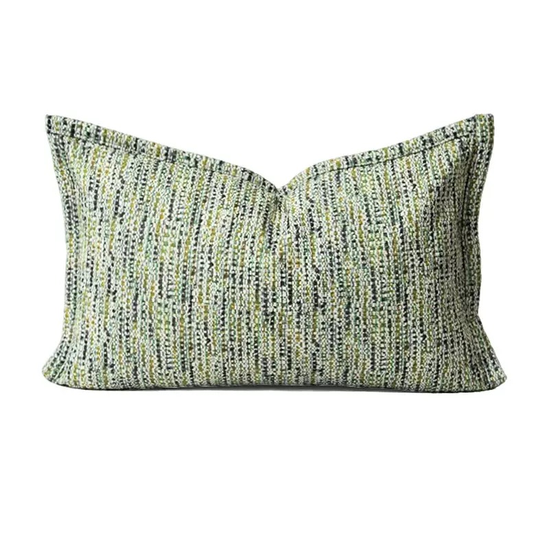 Textured Throw Natural - モダンな家の装飾用ナチュラルライトグリーンのピローカバー、テクスチャード加工のクッションカバー、オフィス、ホテル、ギフト、フロアタッセル付き、1個