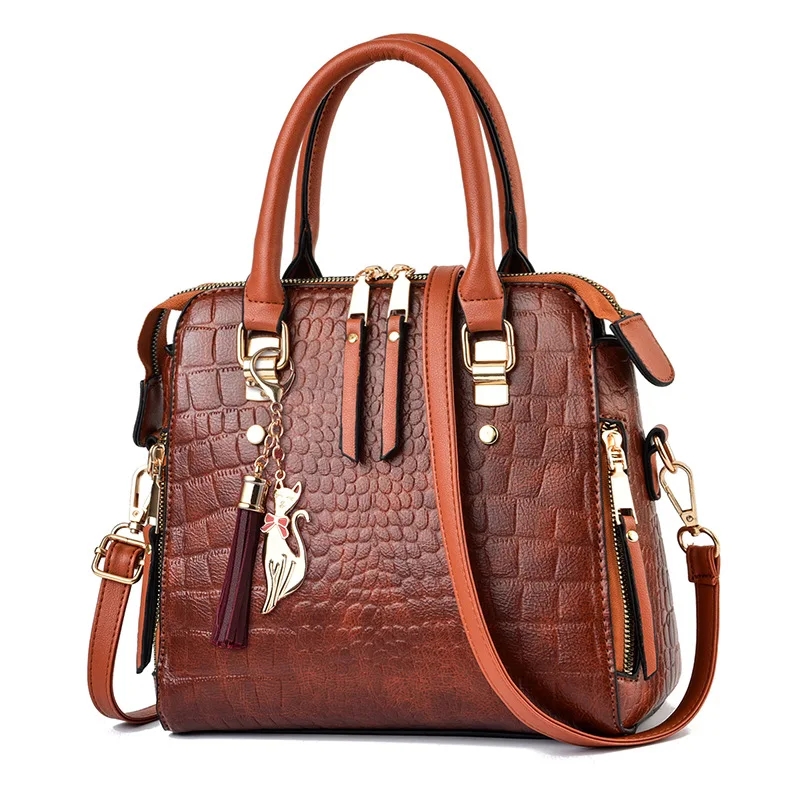 Interior Design Elegant - Yogodlns 高級ワニ柄ハンドバッグ女性の冬の新 Pu レザータッセルショルダーバッグブランドデザインハンドルバッグ女性の財布