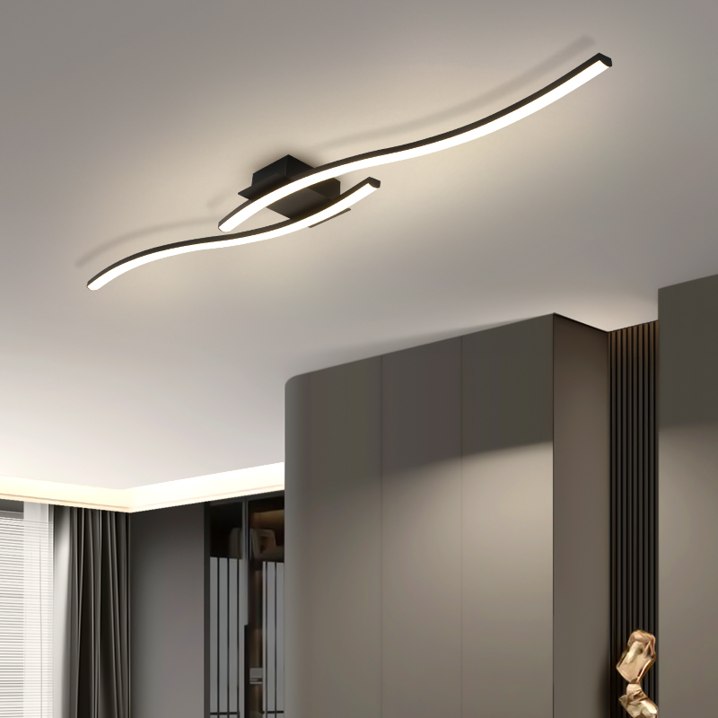 Interior Design Ideas - モダンなミニマリストブラックシーリングライト寝室LEDペンダントシーリングランプデザイン家の装飾リビングルームオフィスインテリア用