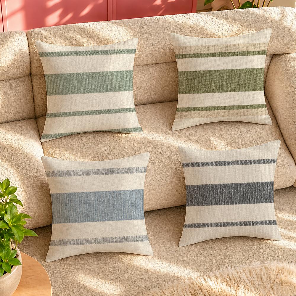 Textured Throw Natural - ナチュラルなストライプテクスチャのアートクッションカバー、枕カバー、装飾用スローカバー、リビングルームのソファ用ホームデコレーション