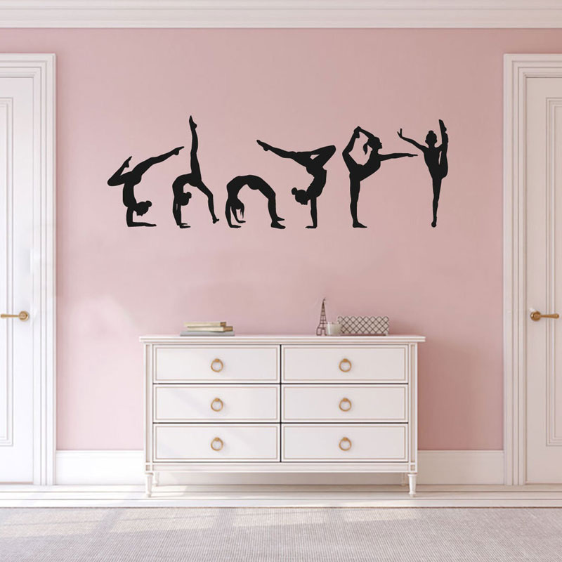 Interior Design Ideas - 6 個セット体操選手体操ウォールステッカービニール家の装飾インテリアデザインデカール取り外し可能な転写フィルム壁紙 4846