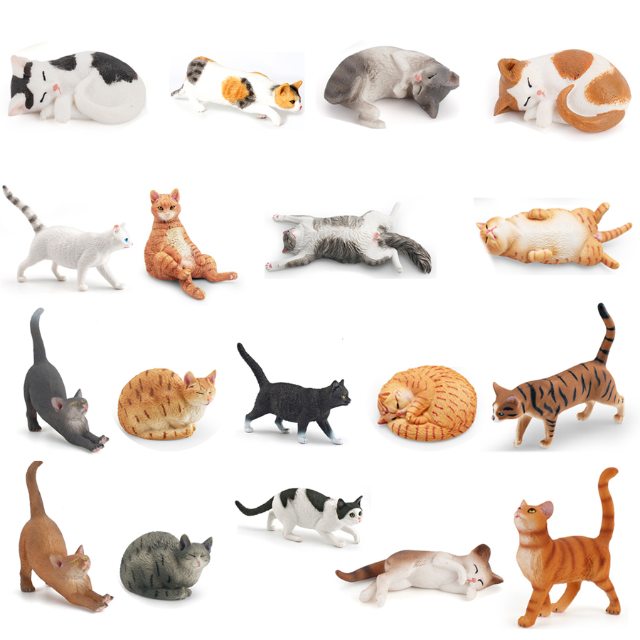 Interior Design House - リアルなかわいい子猫怠惰な牧歌的な猫ワイヤーヘア猫モデルフィギュア家の装飾クリエイティブデスクトップ装飾コレクション子供のおもちゃ