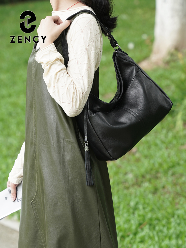 Interior Design Elegant - Zency 女性ハンドバッグ 100% 本革ソフトホーボーショルダークロスボディエレガントなデザイナーバッグマルチポケット