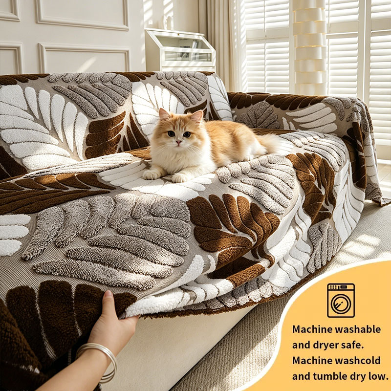 1PC-ツートーンの立体的なソファカバーで、自然で温かい質感 - Textured Throw Natural のレビューと価格