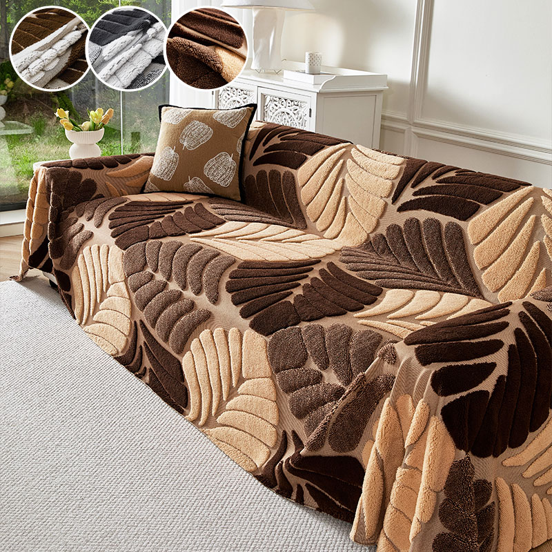 1PC-ツートーンの立体的なソファカバーで、自然で温かい質感 - Textured Throw Natural のレビューと価格