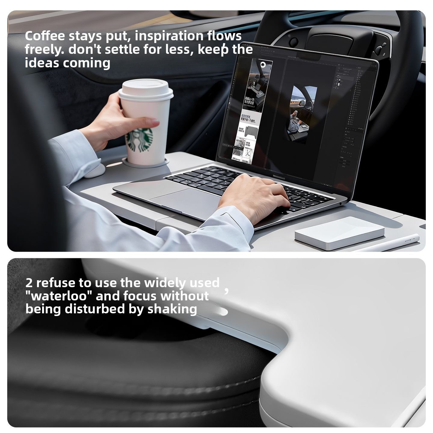 折りたたみ式車用デスク テスラモデル 3/Y/S/X 多機能 - Interior Design Application のレビューと価格