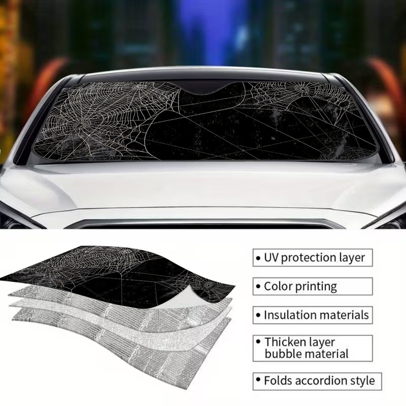 1個入りスパイダーウェブ型フロントガラスサンシェード、SUV - Interior Design Web Free のレビューと価格