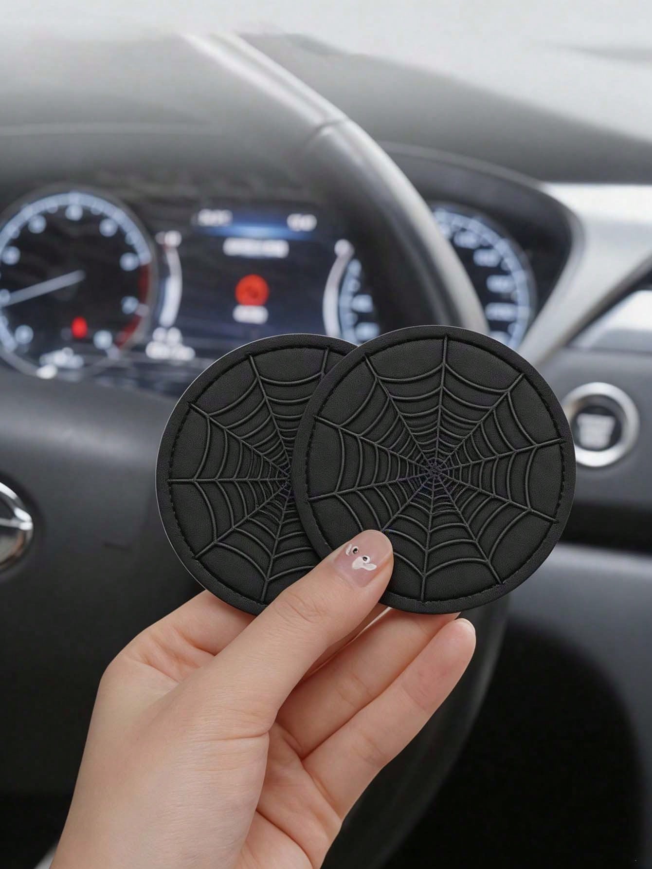 蜘蛛の巣デザインシリコン製車用カップホルダーコースター、滑り - Interior Design Web Free のレビューと価格