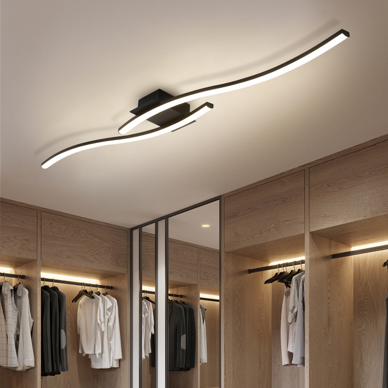 モダンなミニマリストブラックシーリングライト寝室LEDペンダ - Interior Design Ideas のレビューと価格
