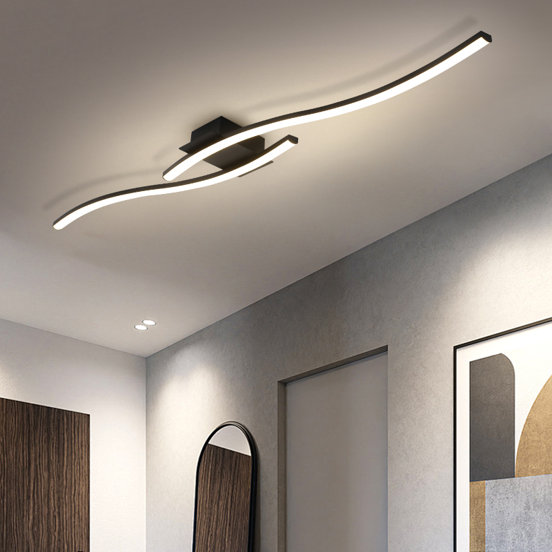 モダンなミニマリストブラックシーリングライト寝室LEDペンダ - Interior Design Ideas のレビューと価格