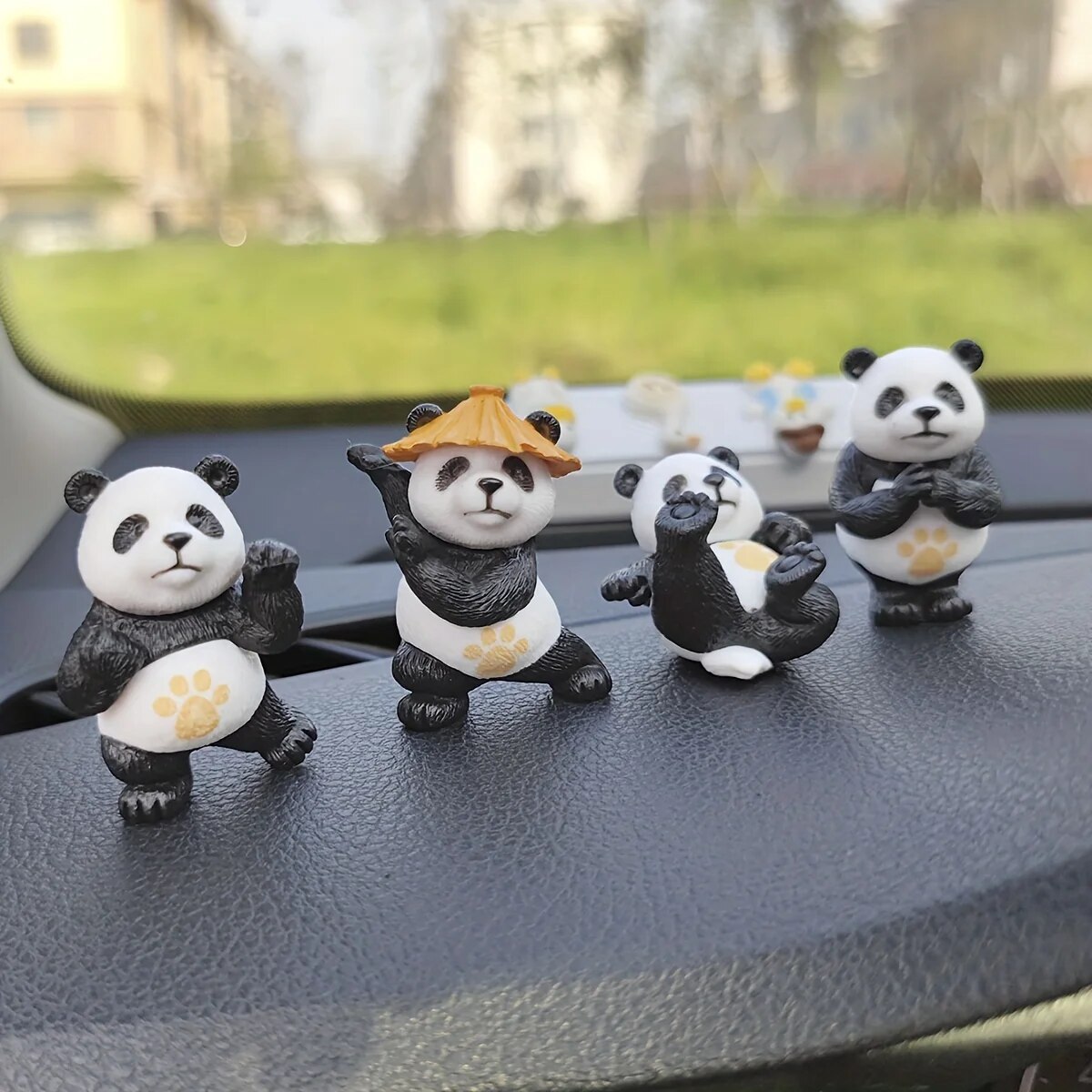 4 ピース/セットパンダデザイン車の装飾品車のセンターコンソ - Interior Design Texture のレビューと価格