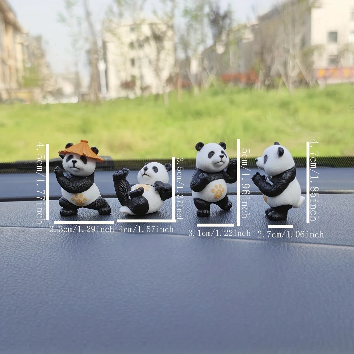 4 ピース/セットパンダデザイン車の装飾品車のセンターコンソ - Interior Design Texture のレビューと価格