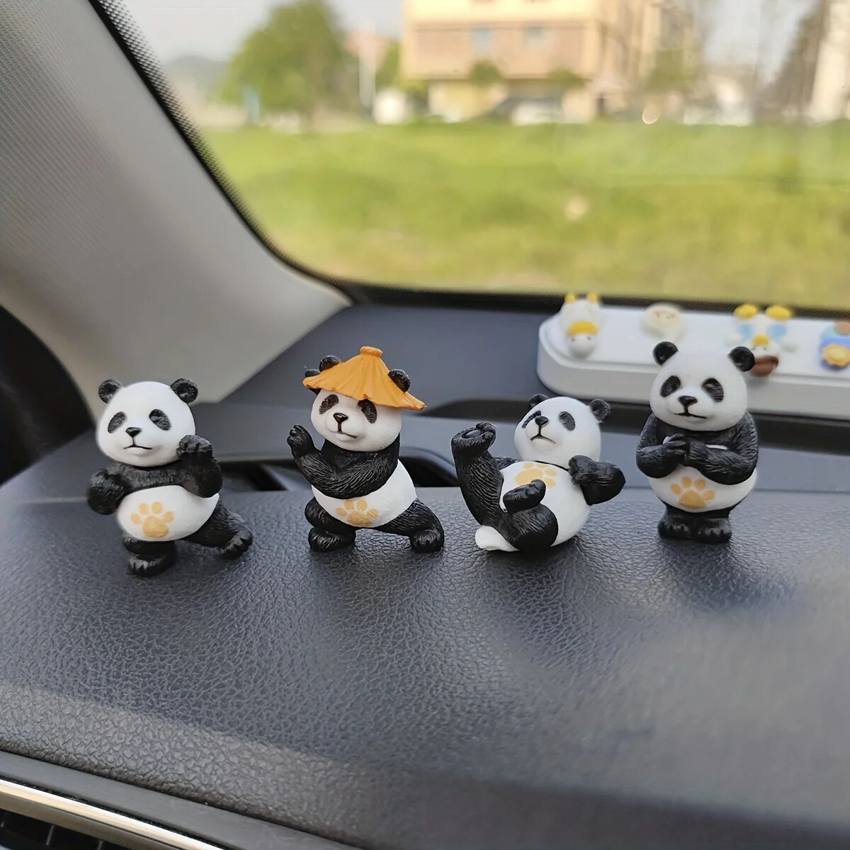 4 ピース/セットパンダデザイン車の装飾品車のセンターコンソ - Interior Design Texture のレビューと価格