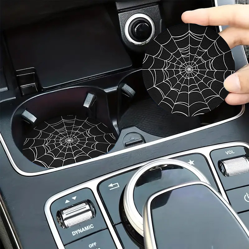 2個入り 蜘蛛の巣デザイン 車用カップホルダーコースター、滑 - Interior Design Web Free のレビューと価格