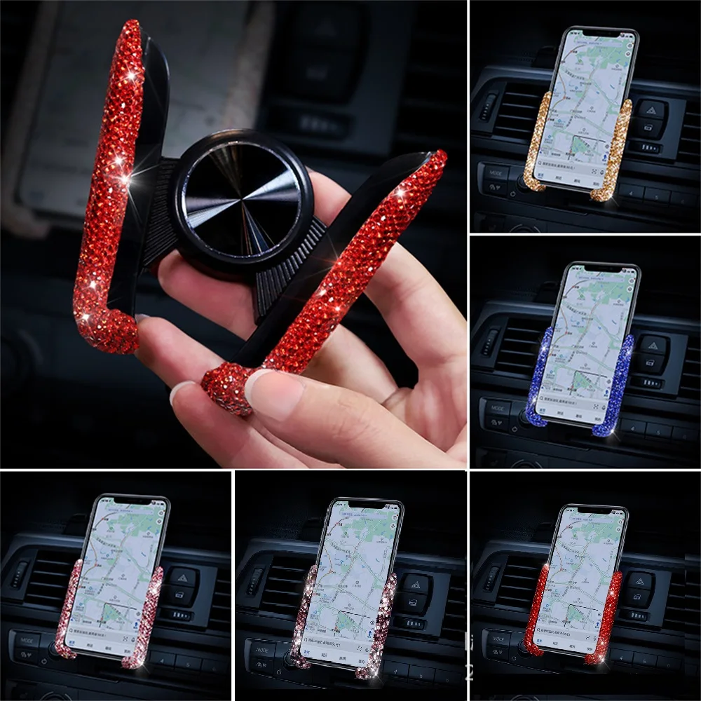 ダイヤモンド車載電話ホルダー ラインストーン エアベント ス - Interior Design Texture のレビューと価格