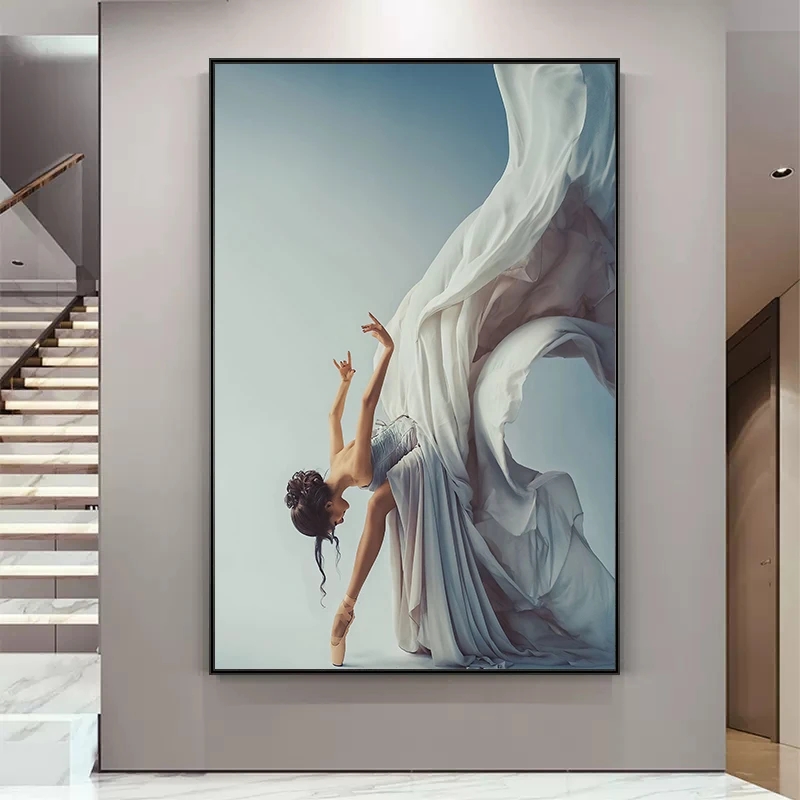 現代バレエダンスガールキャンバス絵画エレガントなダンサー壁ア - Interior Design House のレビューと価格