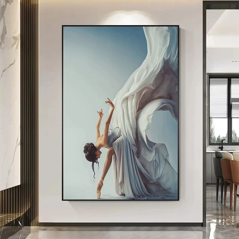 現代バレエダンスガールキャンバス絵画エレガントなダンサー壁ア - Interior Design House のレビューと価格