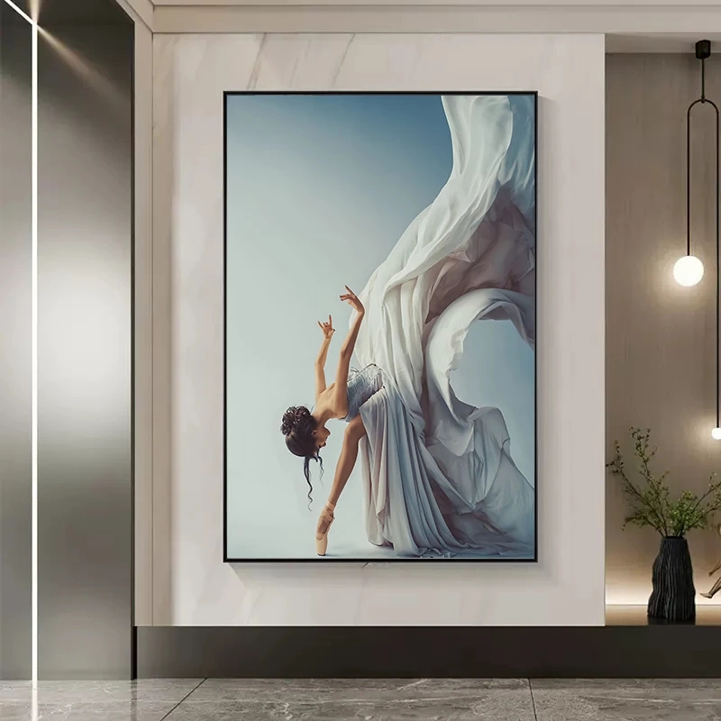現代バレエダンスガールキャンバス絵画エレガントなダンサー壁ア - Interior Design House のレビューと価格