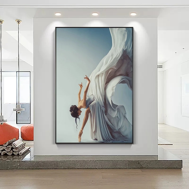 現代バレエダンスガールキャンバス絵画エレガントなダンサー壁ア - Interior Design House のレビューと価格