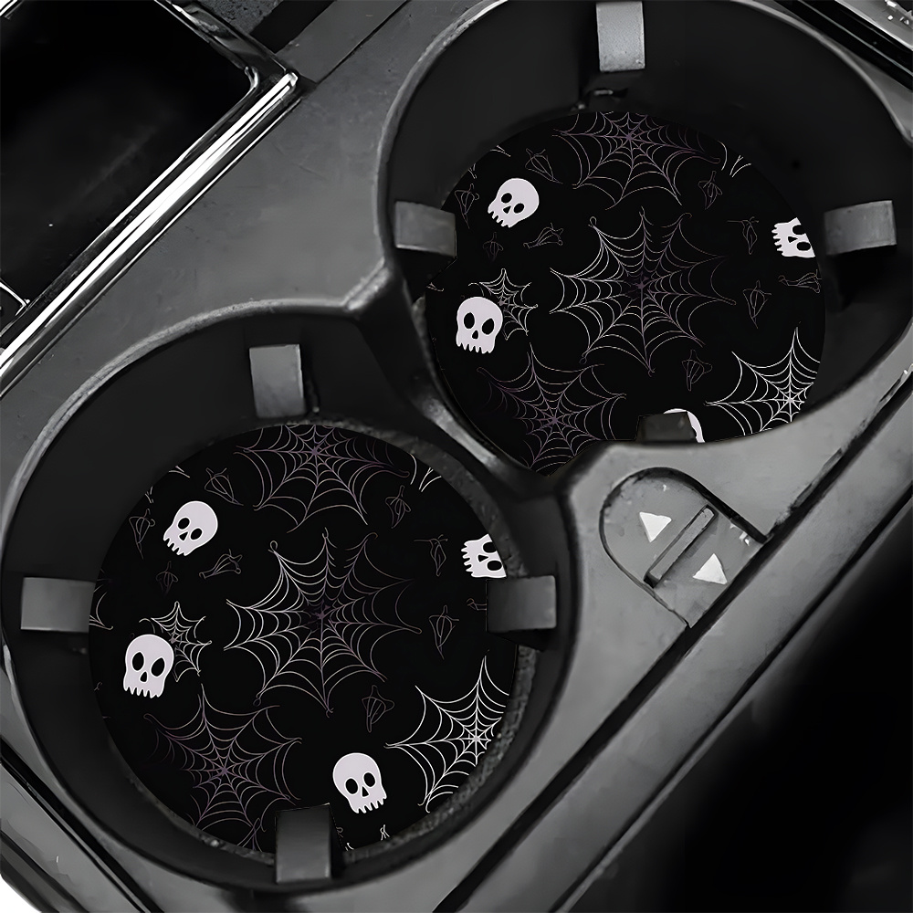 2個入り 蜘蛛の巣とスカルデザインのコースター - 車、トラ - Interior Design Web Free のレビューと価格
