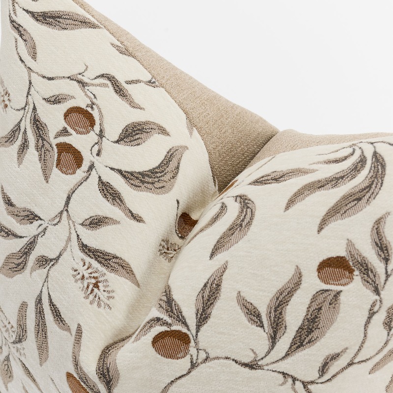 クリームベージュのシェニール織りボタニカルジャカード枕カバー - Textured Throw Natural のレビューと価格